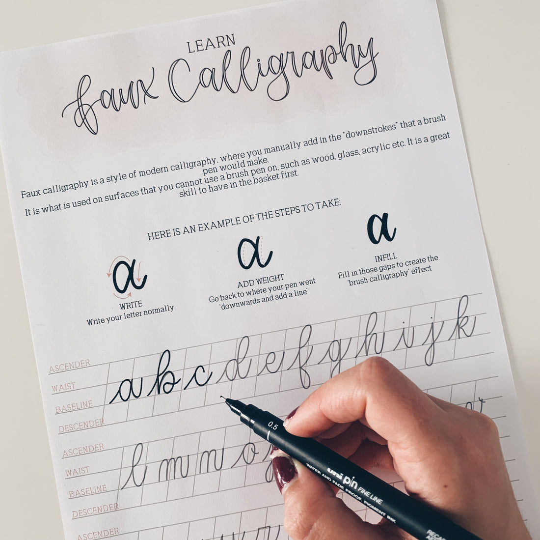 Faux Calligraphy Practice Workbook